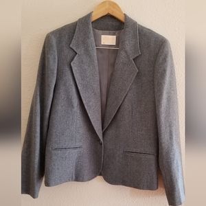 Pendleton womens wool gray suit set jacket and skirt size 16